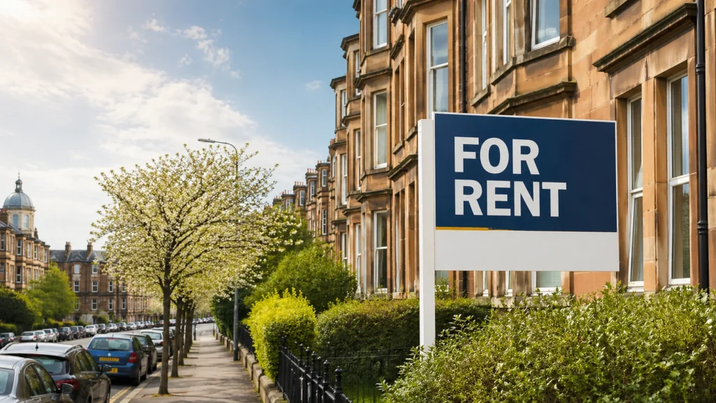 For rent sign in Glasgow